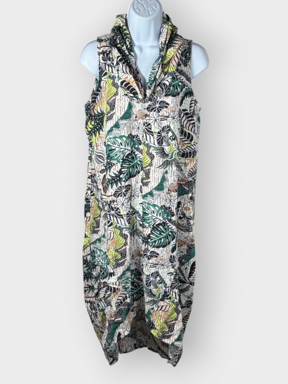 Cynthia Rowley Linen Blend Dress | M | Tropical | Coastal Beachy Resort